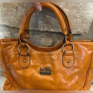 Coach Orange Leather Bag